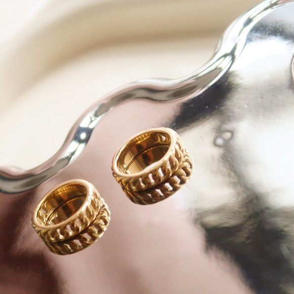 NEW 18K Gold Plated Chain Link Ring z - Picture 4 of 10